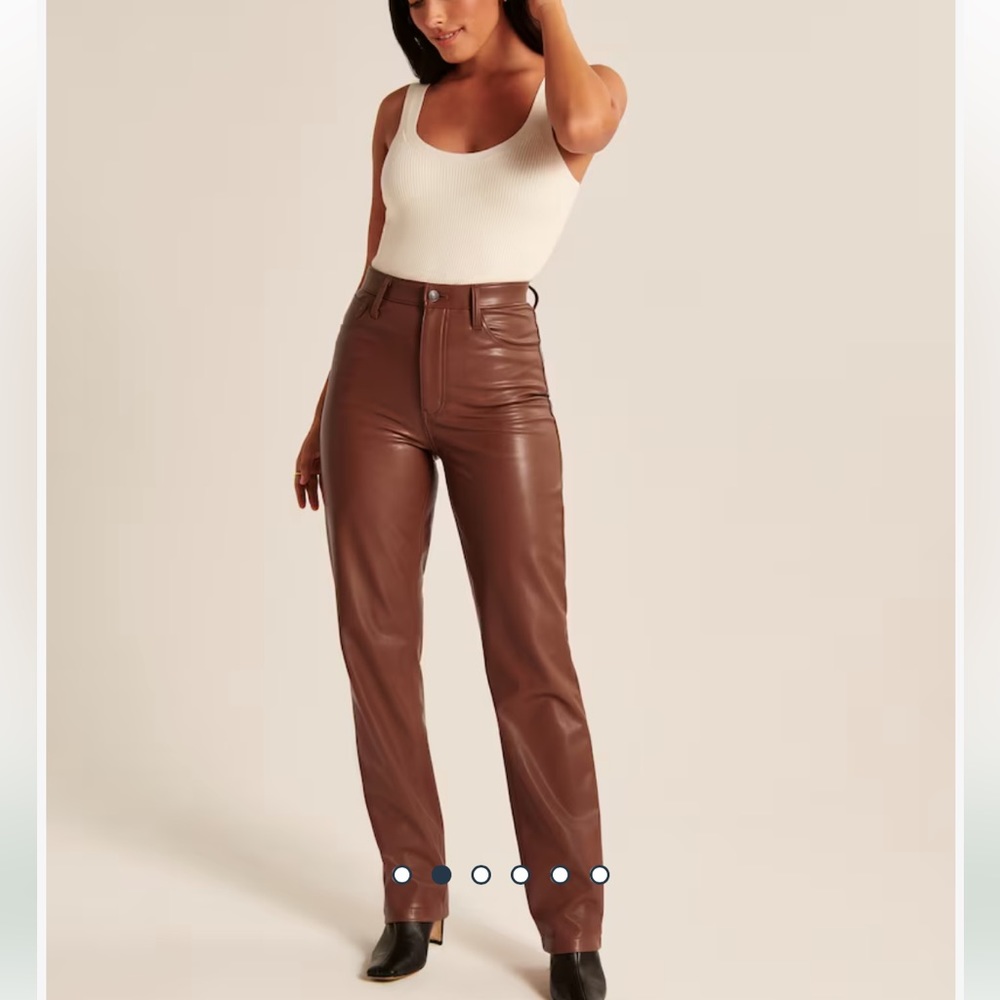 A&F Abercrombie and Fitch 90s Straight Faux Leather Ultra High Rise Pants Sz 18s